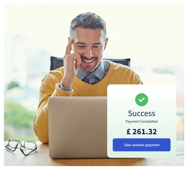 Taking online payments is 3 steps away 